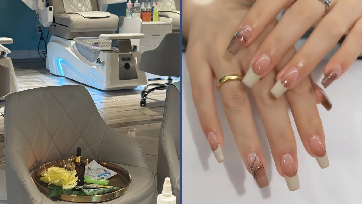 Pedicure chair with foot soak setup.