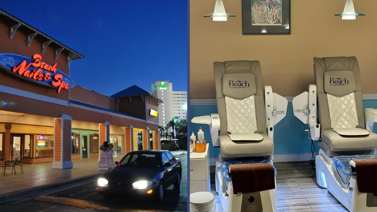 Pedicure chair with foot soak setup.